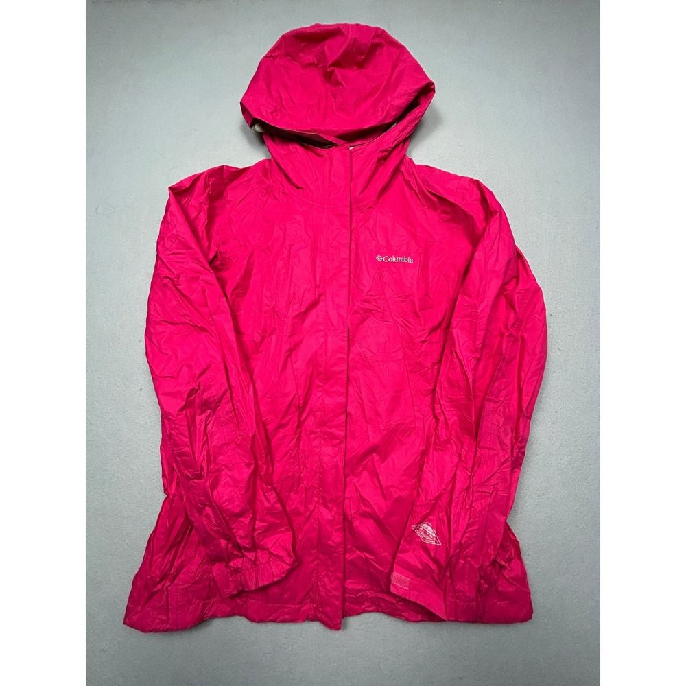 Columbia Rain Jacket Nylon Pink Size XL Womens